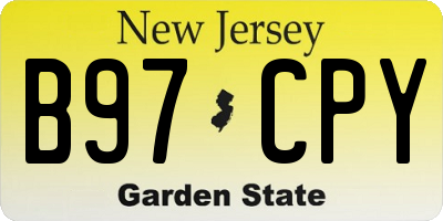 NJ license plate B97CPY