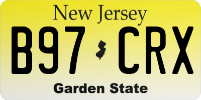 NJ license plate B97CRX
