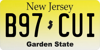NJ license plate B97CUI
