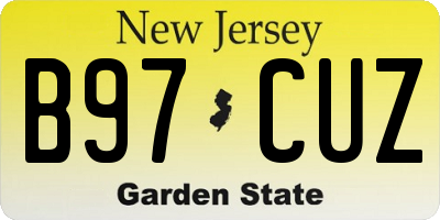 NJ license plate B97CUZ