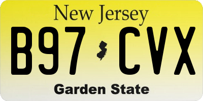 NJ license plate B97CVX