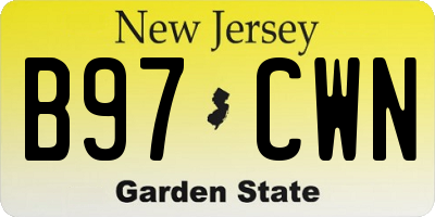 NJ license plate B97CWN