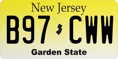 NJ license plate B97CWW