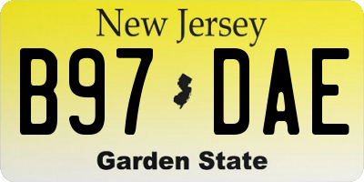 NJ license plate B97DAE