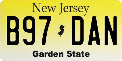 NJ license plate B97DAN