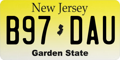 NJ license plate B97DAU