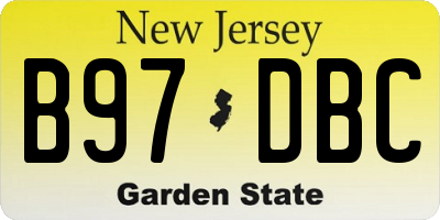 NJ license plate B97DBC