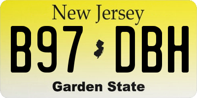 NJ license plate B97DBH