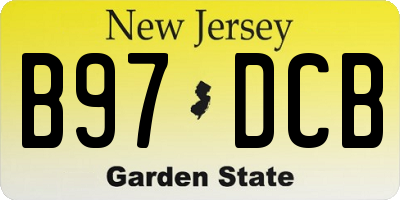 NJ license plate B97DCB