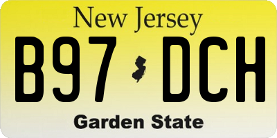 NJ license plate B97DCH