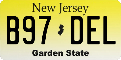 NJ license plate B97DEL