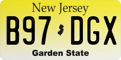 NJ license plate B97DGX