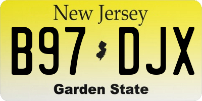 NJ license plate B97DJX