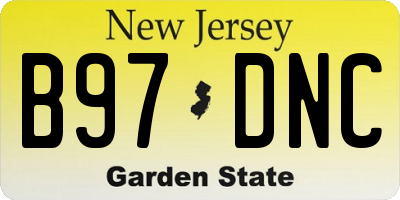 NJ license plate B97DNC