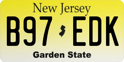 NJ license plate B97EDK