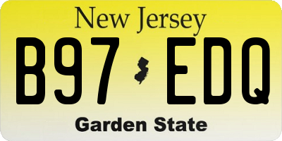 NJ license plate B97EDQ