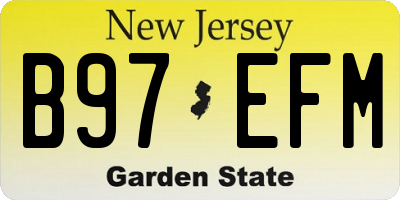 NJ license plate B97EFM