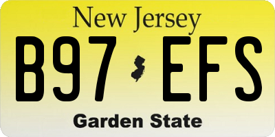 NJ license plate B97EFS