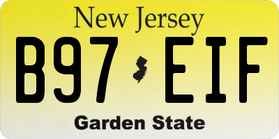NJ license plate B97EIF
