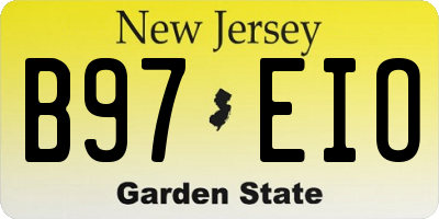 NJ license plate B97EIO