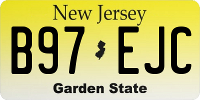 NJ license plate B97EJC