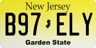 NJ license plate B97ELY