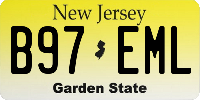 NJ license plate B97EML
