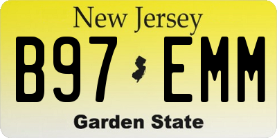 NJ license plate B97EMM
