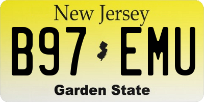 NJ license plate B97EMU