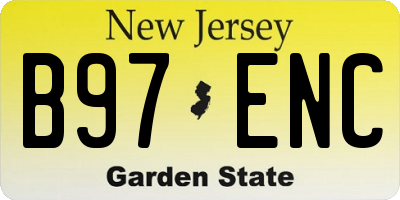 NJ license plate B97ENC