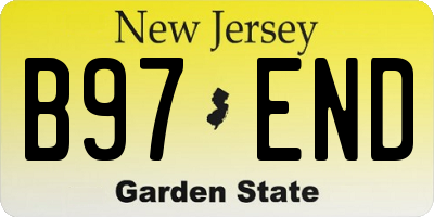 NJ license plate B97END