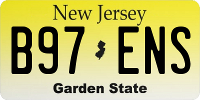 NJ license plate B97ENS