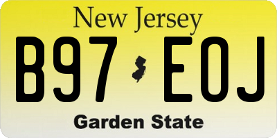 NJ license plate B97EOJ