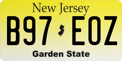 NJ license plate B97EOZ