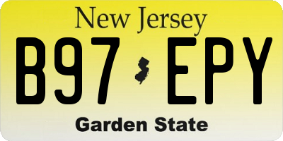 NJ license plate B97EPY