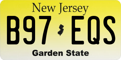 NJ license plate B97EQS
