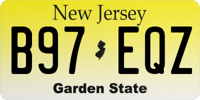 NJ license plate B97EQZ