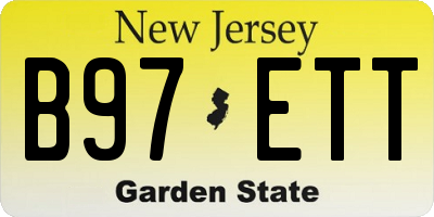 NJ license plate B97ETT