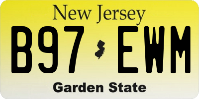 NJ license plate B97EWM