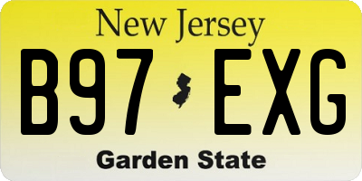 NJ license plate B97EXG