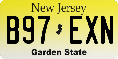 NJ license plate B97EXN