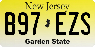 NJ license plate B97EZS
