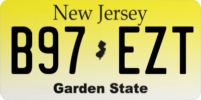 NJ license plate B97EZT