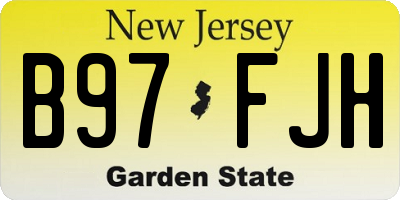 NJ license plate B97FJH