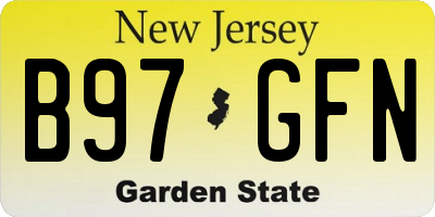 NJ license plate B97GFN