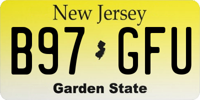 NJ license plate B97GFU