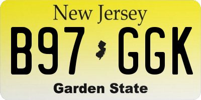 NJ license plate B97GGK