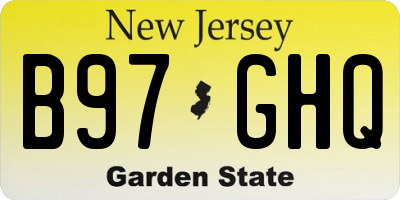 NJ license plate B97GHQ