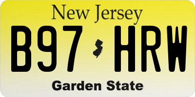 NJ license plate B97HRW