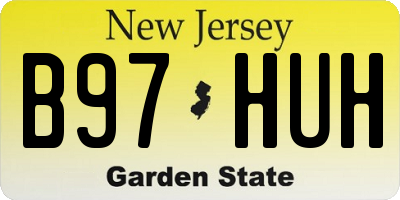 NJ license plate B97HUH